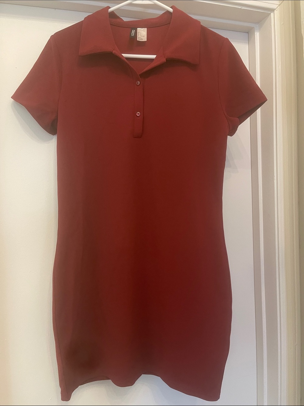 Women's Polo Shift Dress - Burgundy